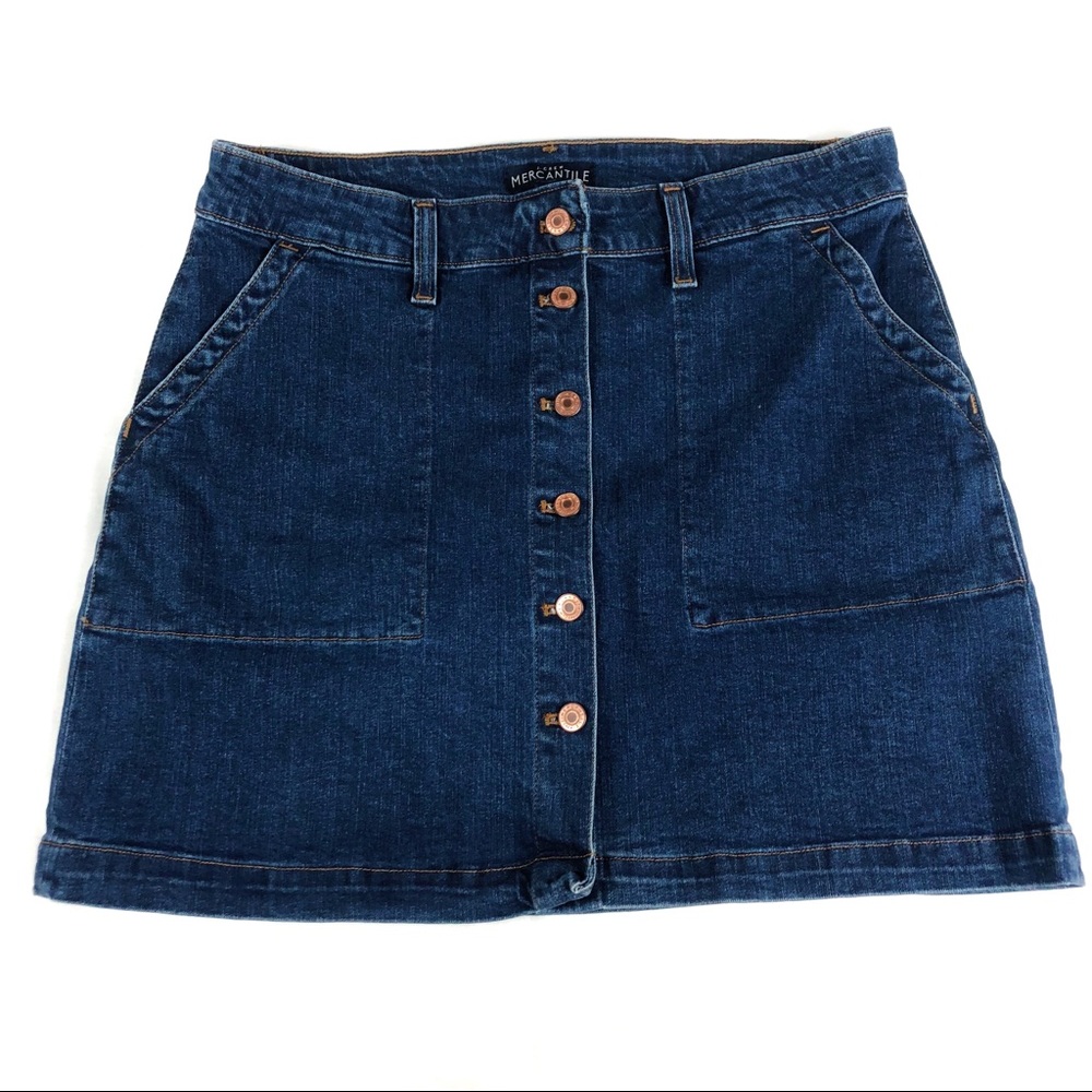 NWT J. Crew Mercantile Button Front Denim Skirt